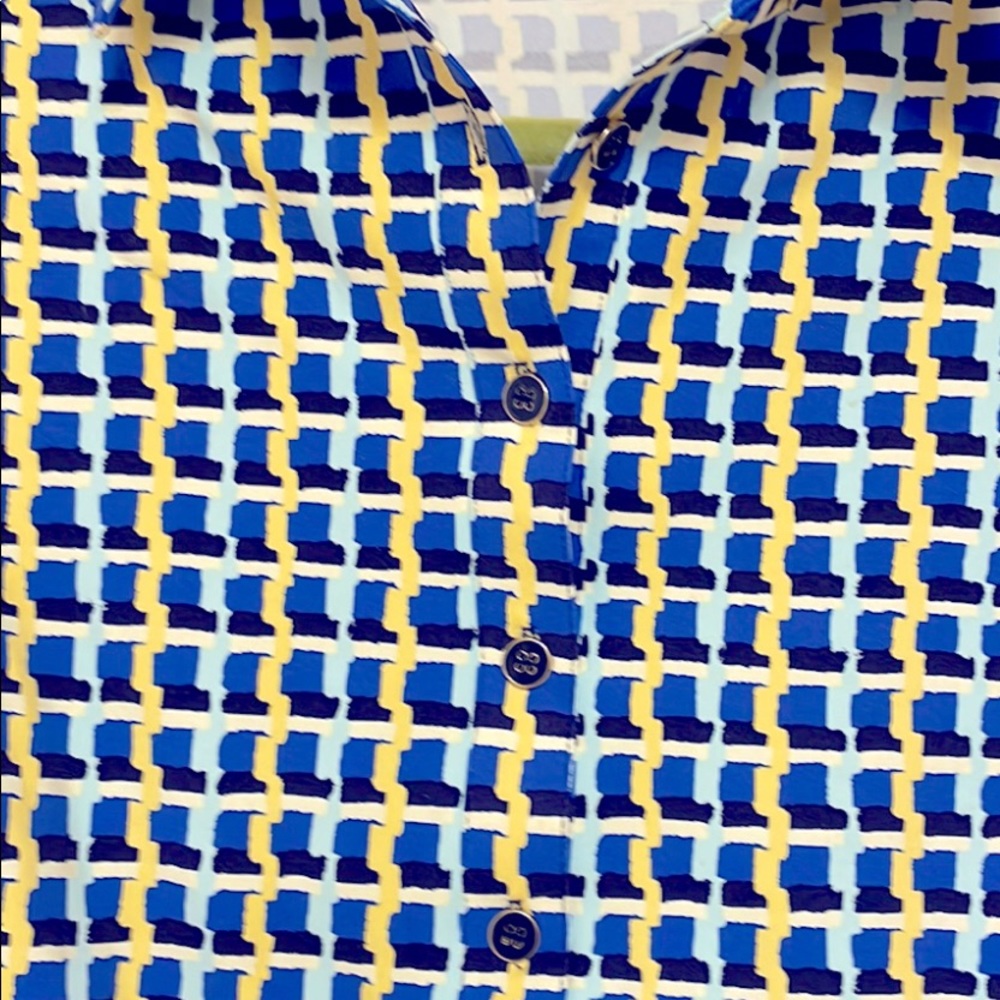 J McLaughlin Collar Top, 3/4 Sleeve sz Small